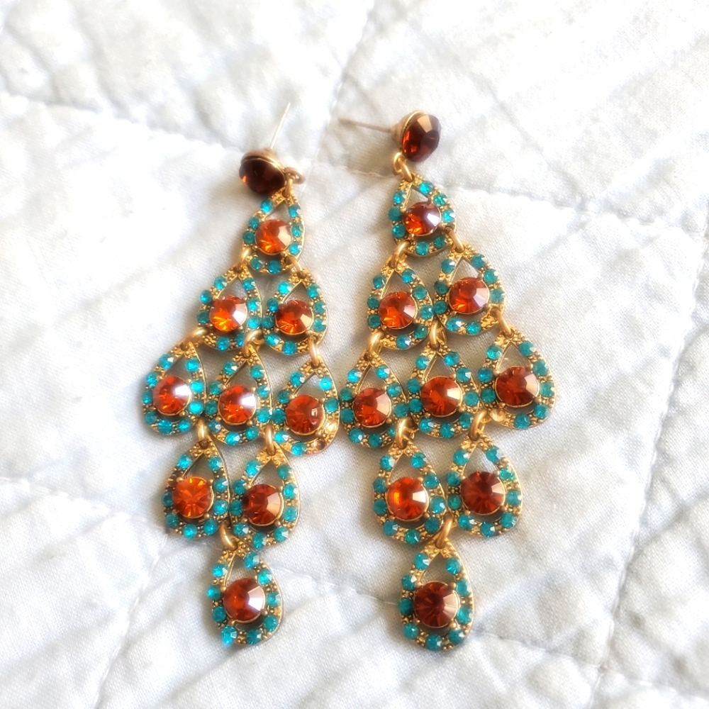 Peacock earrings